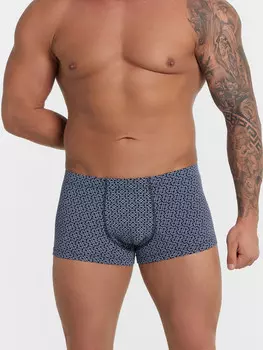 Трусы боксеры мужские синие с принтом