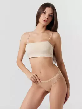 Трусы бразилиана женские бежевые