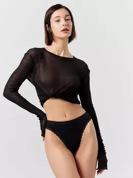 Трусы бразилиана женские черные