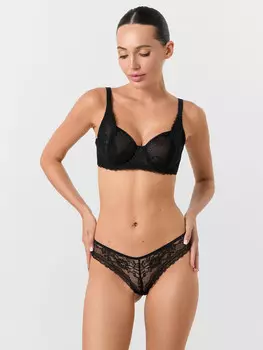 Трусы бразилиана женские кружевные черные