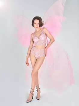 Трусы бразилиана женские кружевные розовые