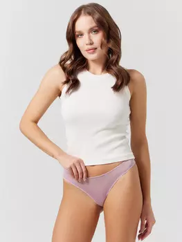 Трусы бразилиана женские розовые с люрексом