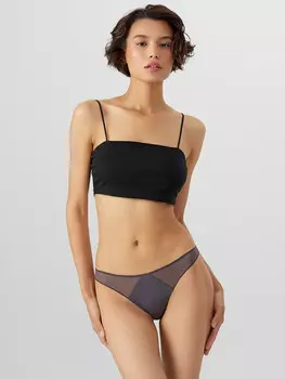 Трусы бразилиана женские серые