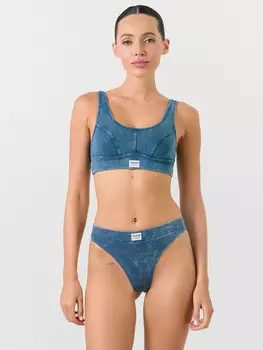 Трусы бразилиана женские синий с обработкой эйсид