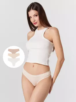 Трусы бразилиана женские в наборе, 3 шт.