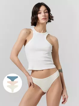 Трусы бразилиана женские в наборе, 3 шт