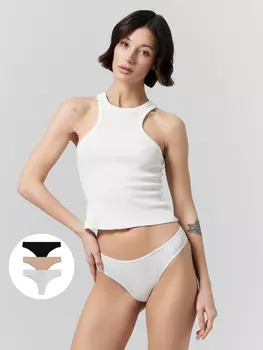 Трусы бразилиана женские в наборе, 3 шт