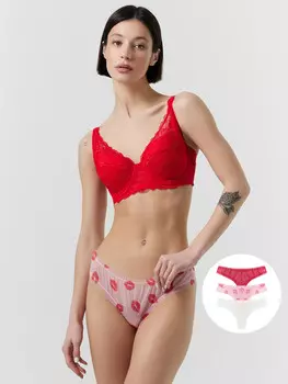 Трусы бразилиана женские в наборе, 3 шт