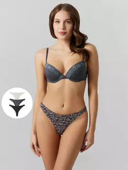 Трусы бразилиана женские в наборе, 3 шт