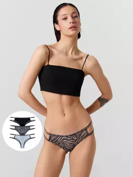 Трусы бразилиана женские в наборе, 3 шт