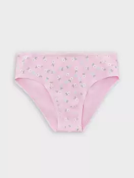 Трусы для девочек розовые с цветочным принтом