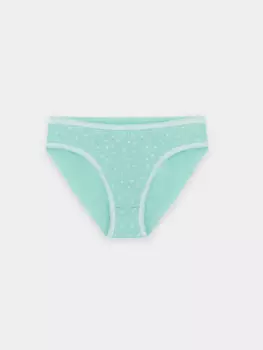 Трусы для девочек голубые с принтом