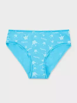 Трусы для девочек лазурные с принтом в виде короны