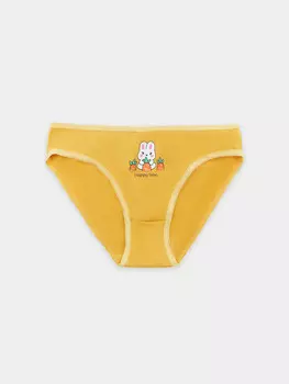 Трусы для девочек оранжевые с милой зайкой