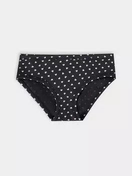 Трусы для девочек серые с сердечками