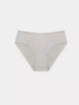 Трусы для девочек серые в горошек