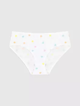 Трусы для девочек слипы белые с принтом звезд