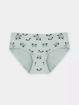 Трусы для девочек слипы серые с пандами