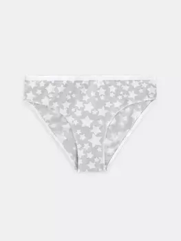 Трусы для девочек слипы серые с принтом