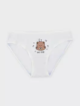 Трусы для девочек светло-голубые с печатью