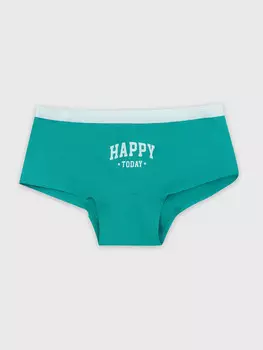 Трусы для девочек в бирюзовом оттенке с печатью