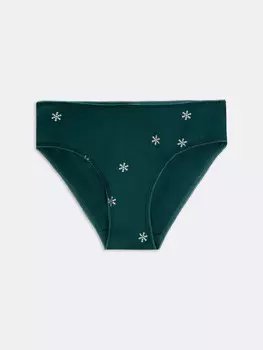 Трусы для девочек зеленые с рисунком