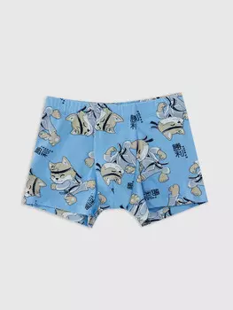 Трусы для мальчиков боксеры голубые с принтом