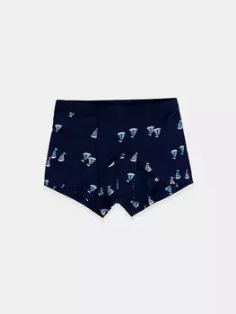 Трусы для мальчиков боксеры синие с корабликами