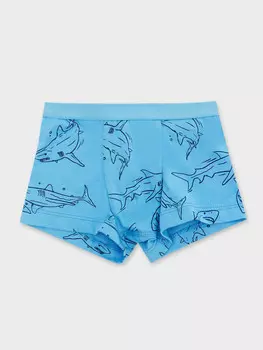 Трусы для мальчиков боксеры синие с акулами