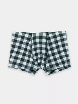 Трусы для мальчиков боксеры в графитовую клетку