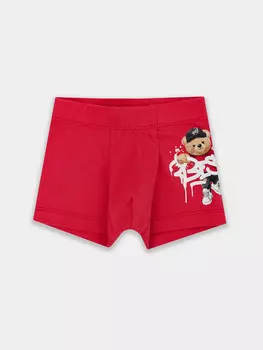 Трусы для мальчиков красные с принтом