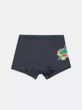 Трусы для мальчиков в графитовом цвете с рисунком