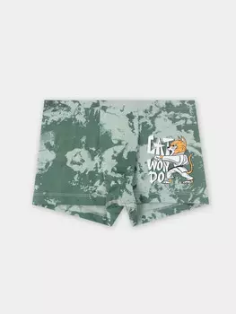 Трусы для мальчиков зеленые с принтом