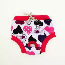 Трусы для собак трикотажные, размер 8 (длина до хвоста-13см, max обхват-32 см), бело-розовые 69685