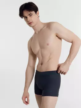 Трусы купальные мужские серые с печатью