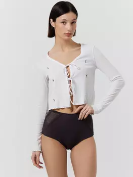 Трусы макси женские черные с кружевом