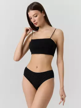 Трусы макси женские черные в горошек