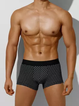 Трусы боксеры мужские черные с принтом