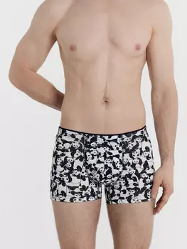 Трусы мужские боксеры черно-белые с пандами