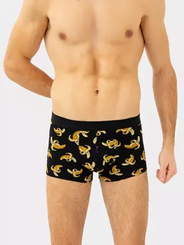 Трусы мужские боксеры черные с бананами
