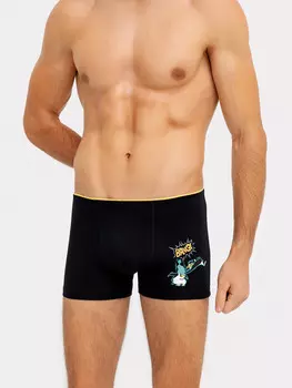 Трусы мужские боксеры черные с печатью