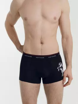 Трусы мужские боксеры черные с печатью