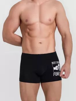 Трусы мужские боксеры черные с печатью