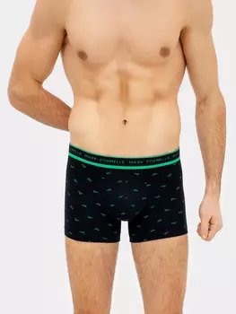 Трусы мужские боксеры черные с принтом