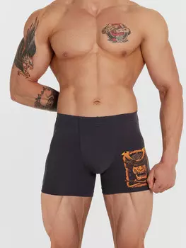 Трусы мужские боксеры графитовые с принтом