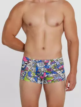 Трусы мужские боксеры с принтом в виде разноцветного комикса