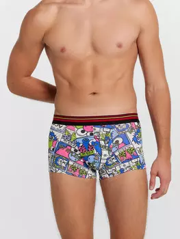 Трусы мужские боксеры с принтом в виде разноцветного комикса
