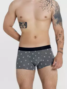 Трусы мужские боксеры серые с орнаментом
