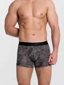 Трусы мужские боксеры серые с тату