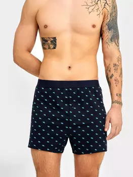 Трусы мужские боксеры синие с принтом